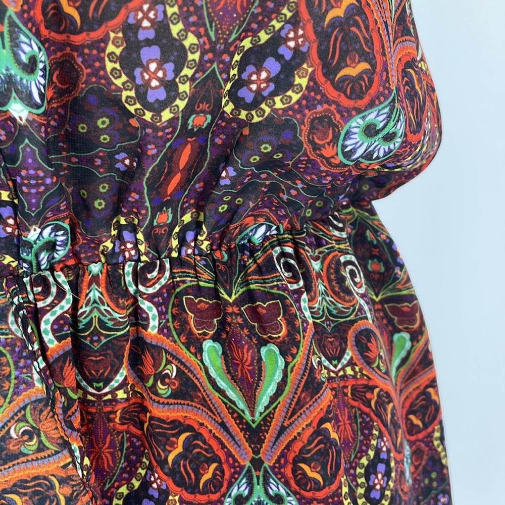 Adelyn Rae Boho Multi-Color Dress Ruffles Women's Small - Picture 12 of 13